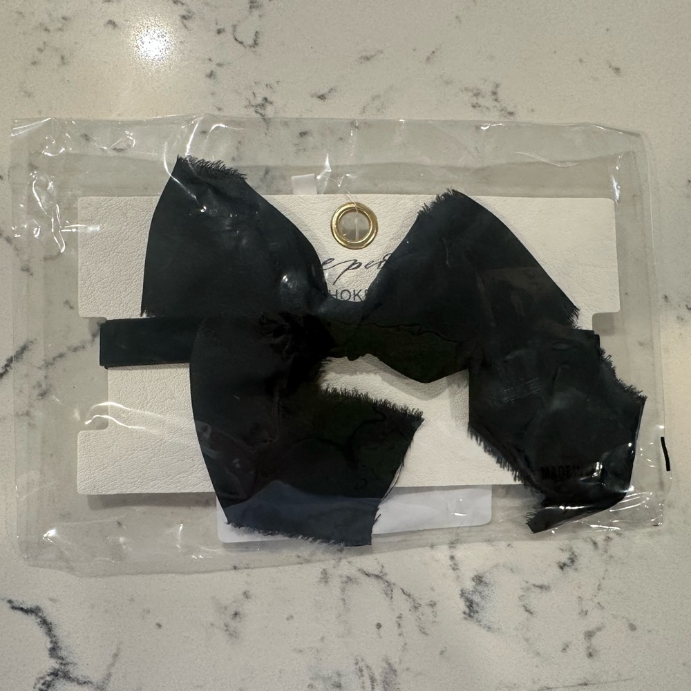 Free People Black Bow Choker Necklace NWT